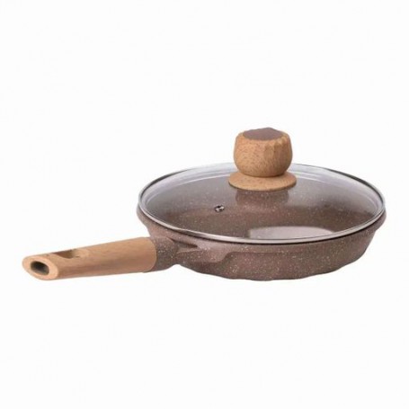 Сковорода с мраморным покрытием и крышкой 22см MGC HP-4-422CO бежевый (1121272)