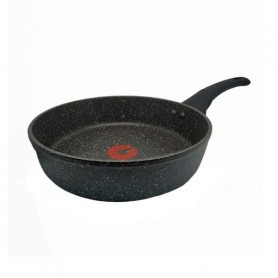 Сковородка 22 см Krauzer Prime TG-Line с крышкой с металлическим ободком гранитный серый алюминий (. 77075) (1183901)