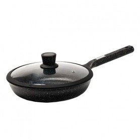 Сковорода антипригарная c крышкой Haus Roland ⌀ 29см алюминиевая сковородка 2л Черная (1180327)