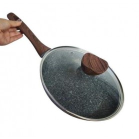 Универсальная сковорода Rainberg RB-752 с антипригарным мраморным покрытием 28 см с крышкой (1139320)