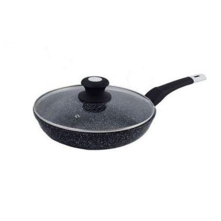 Качественная универсальная сковорода для жарки Edenberg EB-4134 24 см гранитным покрытием с крышкой (1139243)