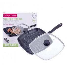 Сковорода-гриль 28 х 28 см з кришкою та антипригарним покриттям Kamille KAM-4431 (1041450)