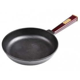 Сковорода Brizoll Оптима-Bordo с деревяной ручкой d24 см h6 см чугун (02460-Р2) (1117896)