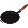 Cковорода чавунна млинцева 22*2,5 см з дерев'яною ручкою S&T 220-25Ук (1092386)