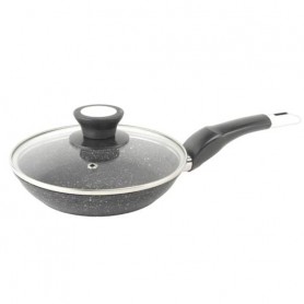 Сковорода алюмінієва зі скляною кришкою 18 см A-PLUS 1477 (1041776)