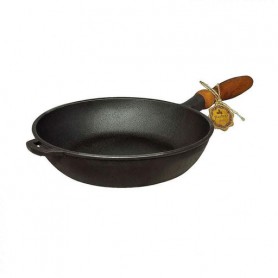 Сковородка 28x6 см S and T Maysternya с деревянной ручкой чугун (Т306УК) (1047415)