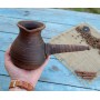 Турка гончарная 400 мл гладкая красная глина c рассекателем (1181630)