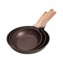 Набор универсальных сковородок ⌀ 20/24/28 см MGC алюминиевых с антипригарным покрытием 1,2/2/3 л Коричневый (1139221)