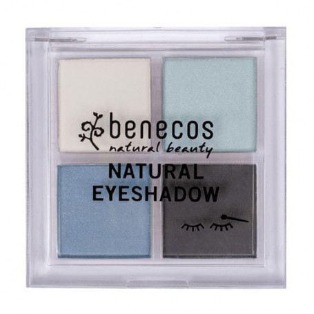 Палетка теней для век Benecos Natural Quattro Eyeshadow, True Blue, 8 г