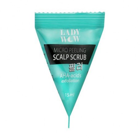 Скраб-микропилинг для кожи головы Lady Wow Micro Peeling Scalp Scrub с AHA-кислотами, 15 мл