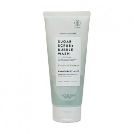 Сахарный скраб для кожи головы и тела VOESH Sugar Scrub + Bubble Wash Rainforest Mist, 210 г