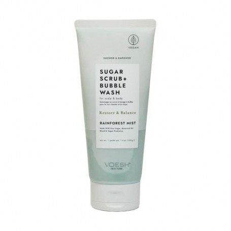 Сахарный скраб для кожи головы и тела VOESH Sugar Scrub + Bubble Wash Rainforest Mist, 210 г