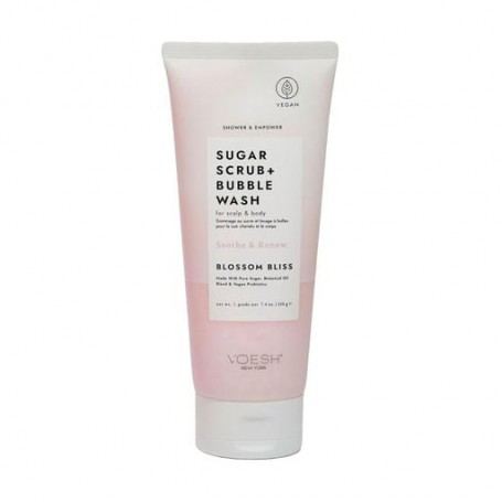 Сахарный скраб для кожи головы и тела VOESH Sugar Scrub + Bubble Wash Blossom Bliss, 210 г