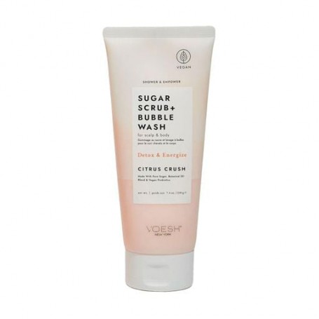Сахарный скраб для кожи головы и тела VOESH Sugar Scrub + Bubble Wash Citrus Crush, 210 г