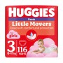 Подгузники-трусики Huggies Little Movers Pants для девочек, размер 3 (6-11 кг), 116 шт