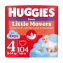 Подгузники-трусики Huggies Little Movers Pants для мальчиков, размер 4 (9-14 кг), 104 шт