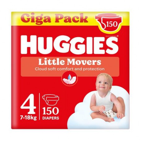 Подгузники Huggies Little Movers размер 4 (7-18 кг), 150 шт
