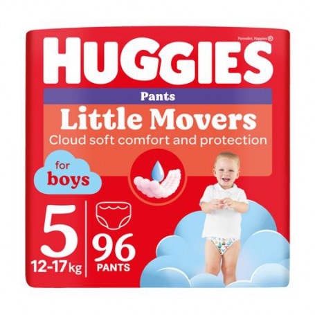 Подгузники-трусики Huggies Little Movers Pants для мальчиков, размер 5 (12-17 кг), 96 шт