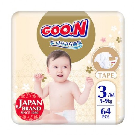 Подгузники Goo.N Premium Soft унисекс, размер 3 (M) (для детей 5-9 кг), 64 шт