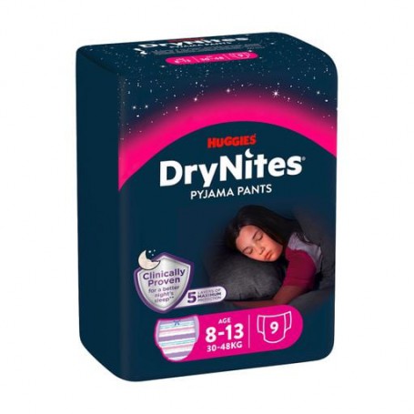 Ночные трусики-подгузники Huggies DryNites для девочек, 8-13 лет, (30-48 кг), 9 шт