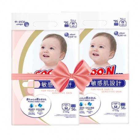 Подгузники Goo.N Plus размер М (6-11 кг), 2*56 шт