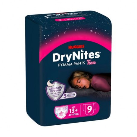 Ночные трусики-подгузники Huggies DryNites для девочек, 13+ лет (49-60 кг), 9 шт