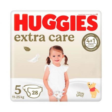 Подгузники Huggies Extra Care Jumbo размер 5 (11-25 кг), 28 шт
