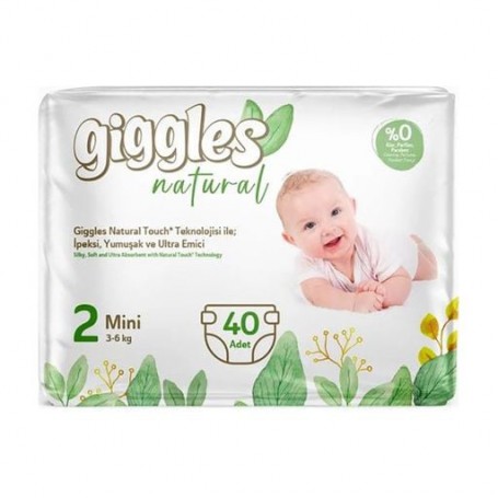 Подгузники Giggles Natural размер 2 Mini (3-6 кг), 40 шт