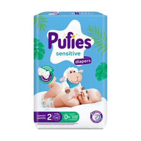 Подгузники Pufies Sensitive размер 2 (4-8 кг), 70 шт