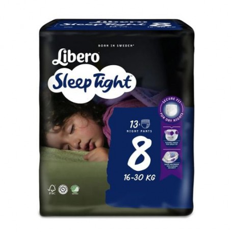 Подгузники-трусики Libero SleepTight размер 8 (16-30 кг), 13 шт