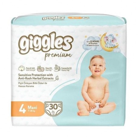 Подгузники Giggles Premium Maxi размер 4 (7-18 кг), 30 шт