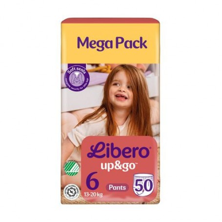 Подгузники Libero Up & Go размер 6 (13-20 кг), 50 шт