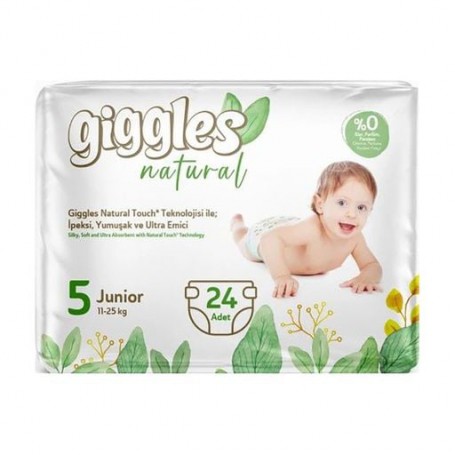 Подгузники Giggles Natural размер 5 Junior (11-25 кг), 24 шт