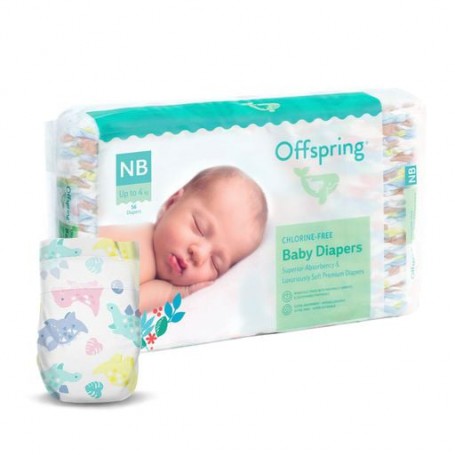 Подгузники Offspring Dinoland, размер NB (до 4 кг), 56 шт