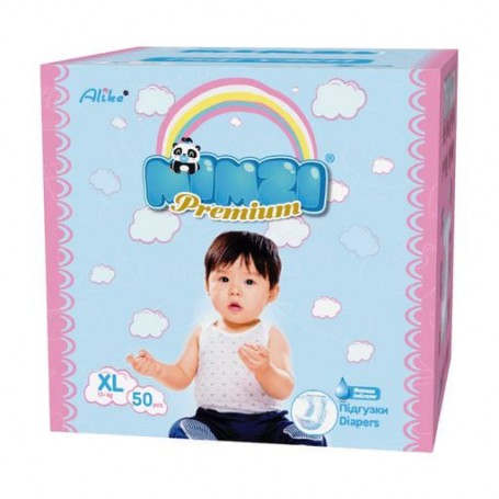 Подгузники Mimzi Premium размер XL (12+кг), 50 шт (MDXL50)