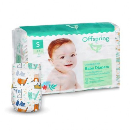Подгузники Offspring Meow The Cat, размер S (3-6 кг), 48 шт
