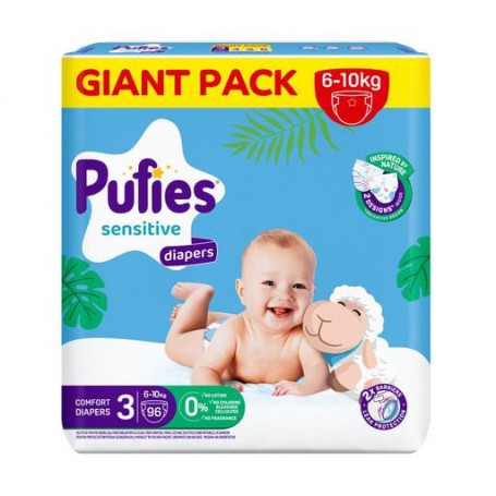 Подгузники Pufies Sensitive размер 3 (6-10 кг), 96 шт