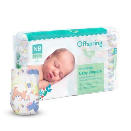 Подгузники Offspring FairyTale размер NB (до 4 кг), 56 шт
