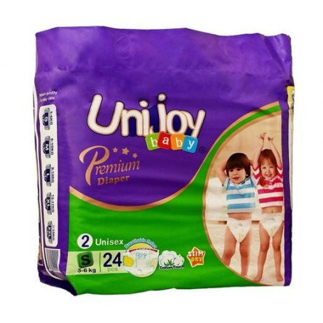 Подгузники Unijoy Premium Diapers размер S (3-6 кг), 24 шт