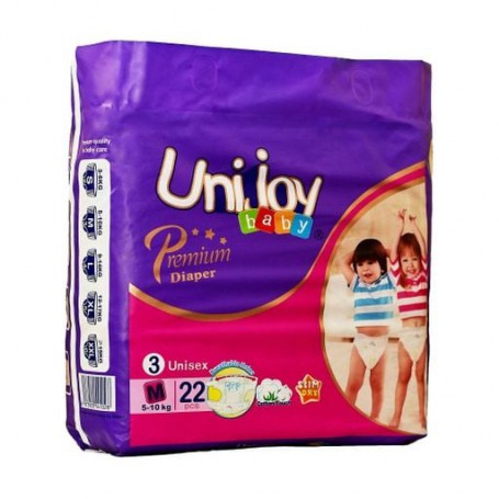 Подгузники Unijoy Premium Diapers размер М (5-10 кг), 22 шт
