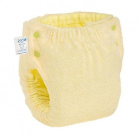 Подгузник трикотажный Еко Пупс Easy Size Classic с вкладышем Abso Maxi, желтый, размер 5, 12-17 кг (76-87)