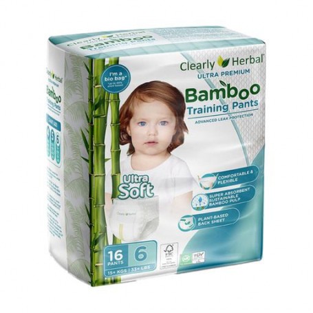 Подгузники-трусики Clearly Herbal Bamboo размер 6 (15+ кг), 16 шт