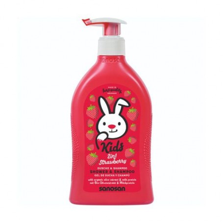 Детский шампунь-гель 2 в 1 Sanosan Kids Shower & Shampoo Strawberry, 400 мл