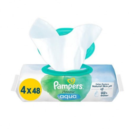 Детские влажные салфетки Pampers Harmonie Aqua, 192 шт