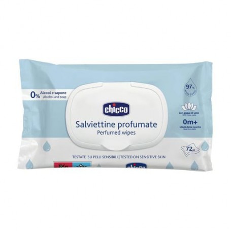 Влажные салфетки Chicco Perfumed Wipes с рождения, с экстрактом лотоса, 72 шт