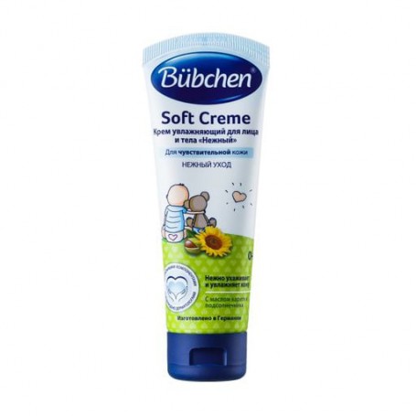 Детский увлажняющий крем для лица и тела Bubchen Soft Creme Нежный, 75 мл