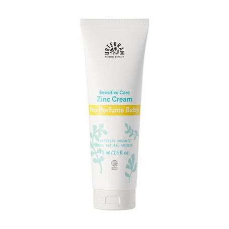 Органический детский крем для тела Urtekram Sensitive Care Zinc Cream с цинком, без аромата, 75 мл