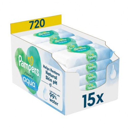 Влажные салфетки Pampers Harmonie Aqua Baby Wipes, 15*48 шт