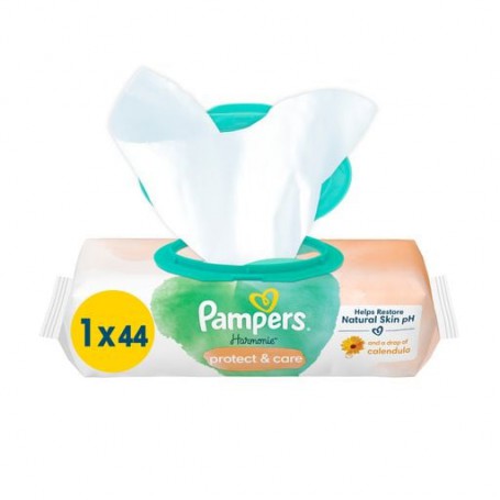 Детские влажные салфетки Pampers Harmonie Protect & Care с календулой, 44 шт