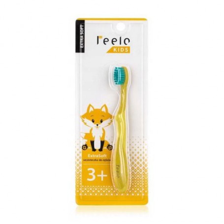 Детская зубная щетка Feelo Kids Toothbrush Экстра мягкая жесткость, желтая, от 3 лет, 1 шт
